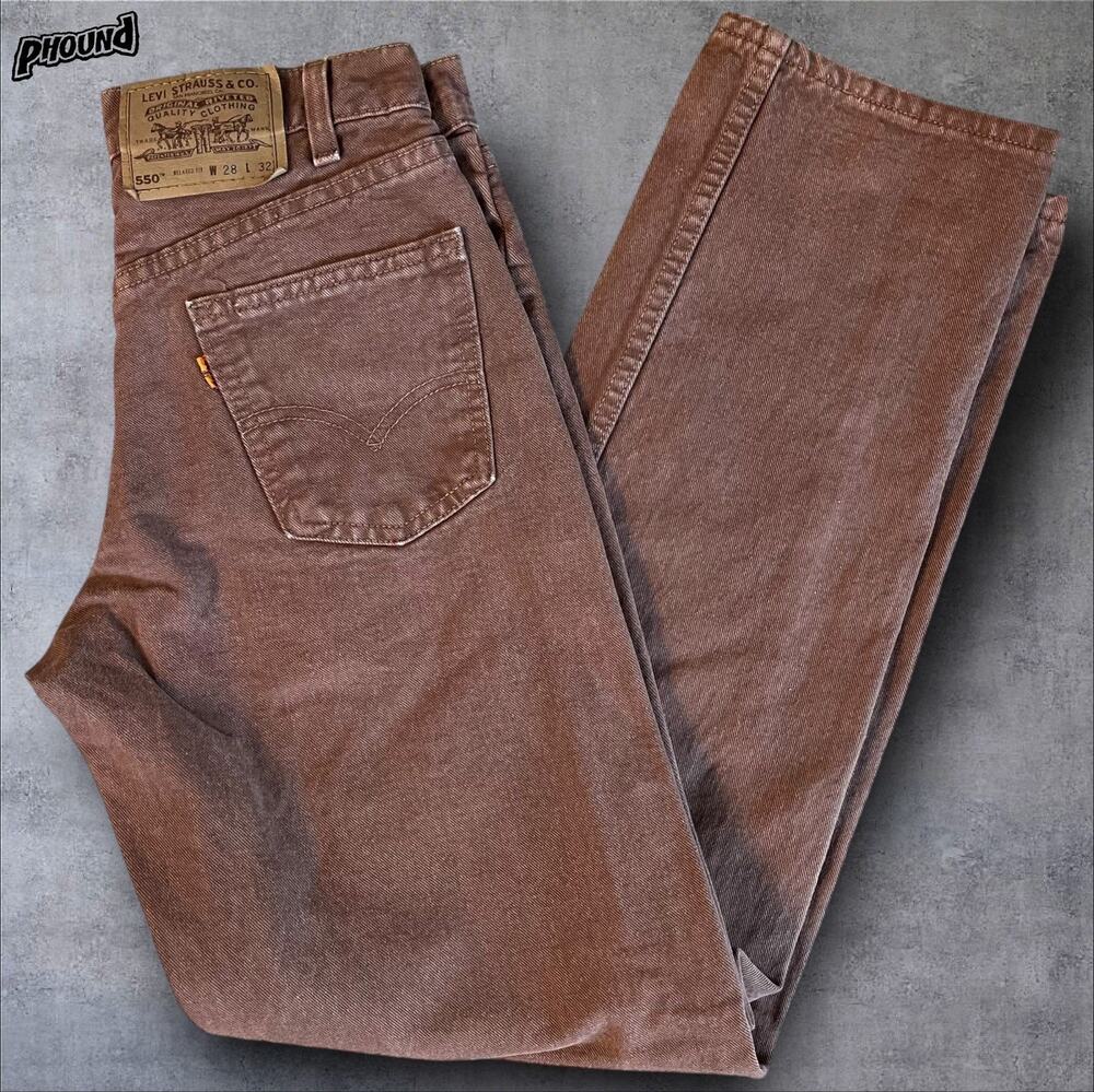 Vtg Levis 550 Jeans Mens 26x31.5 Brown Relaxed Tapered 90s